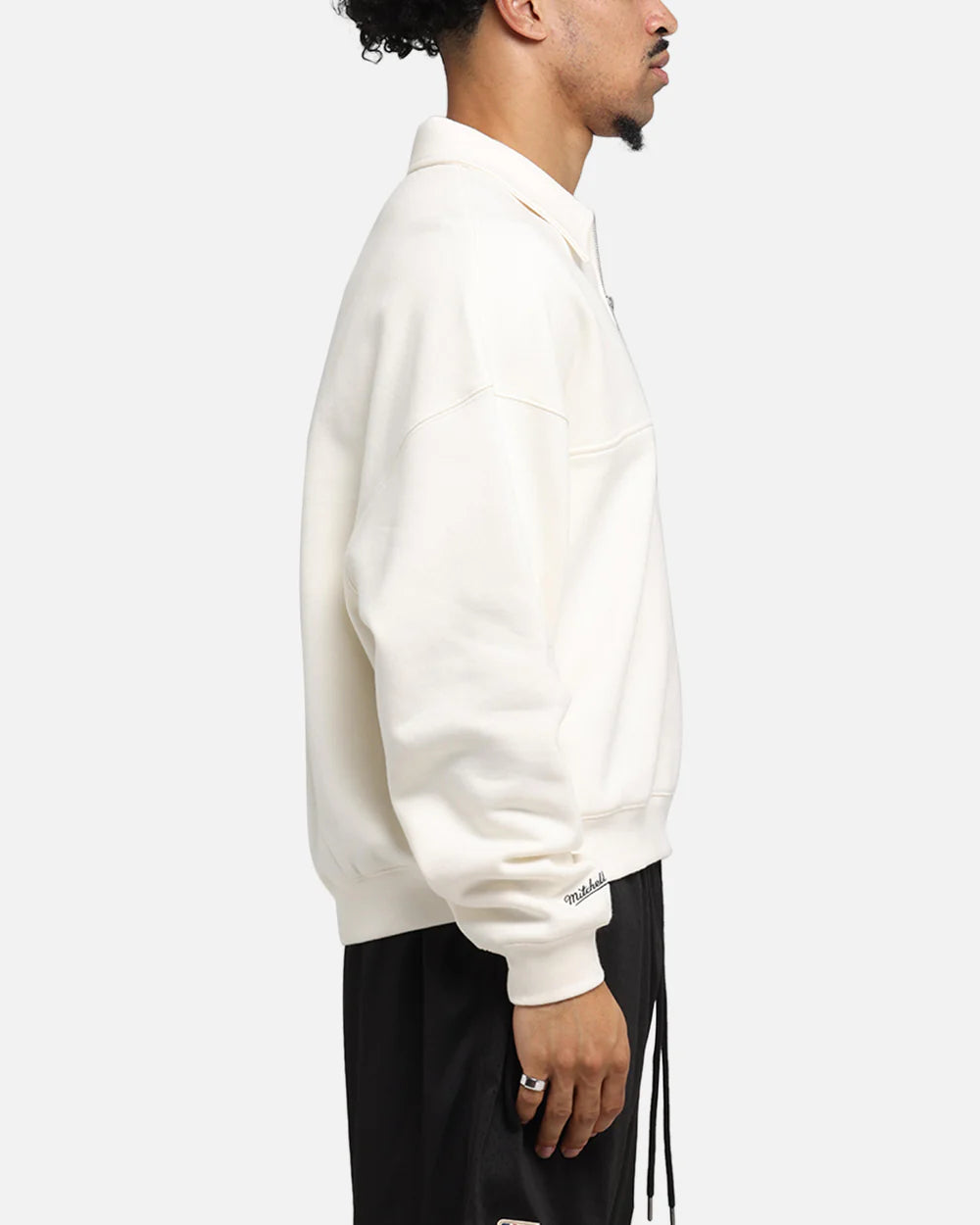 MNA-W47 (Mitchell & ness new york knicks boxy 1/4 zip crew egret)102595217