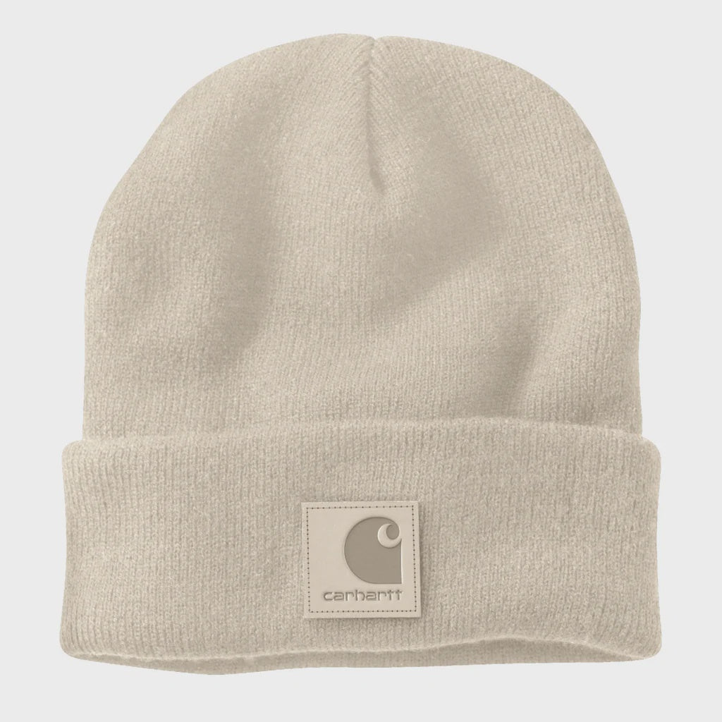 CHA-A10 (Carhartt leather label knit beanie oat milk) 82692648