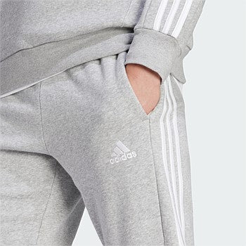 AA-X21 (Adidas essentials fleece 3-stripes tapered cuff pants medium heather grey) 92394605