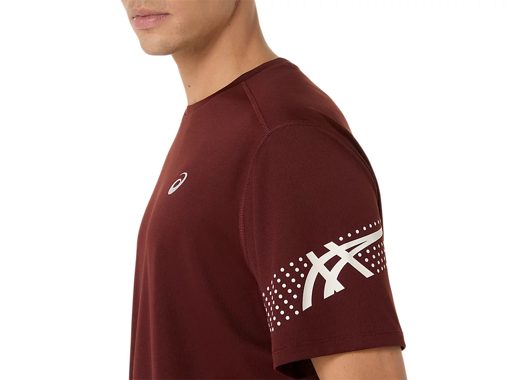 ASA-D2 (Asics icon short sleeve t-shirt dark red planet) 82693000