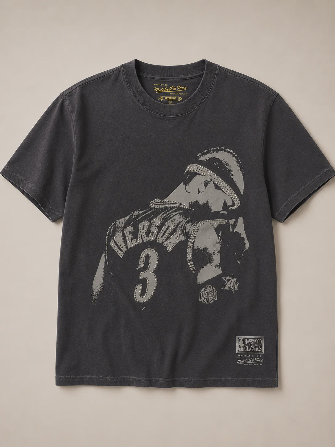 MNA-R51 (Mitchell & ness studded tips iverson t-shirt washed black) 72693913