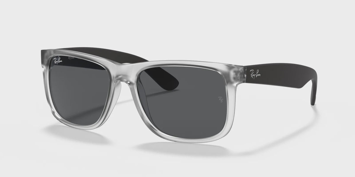 RB-K1 (Ray-Ban justin rubber transparent frame/dark grey lenses) 926910961