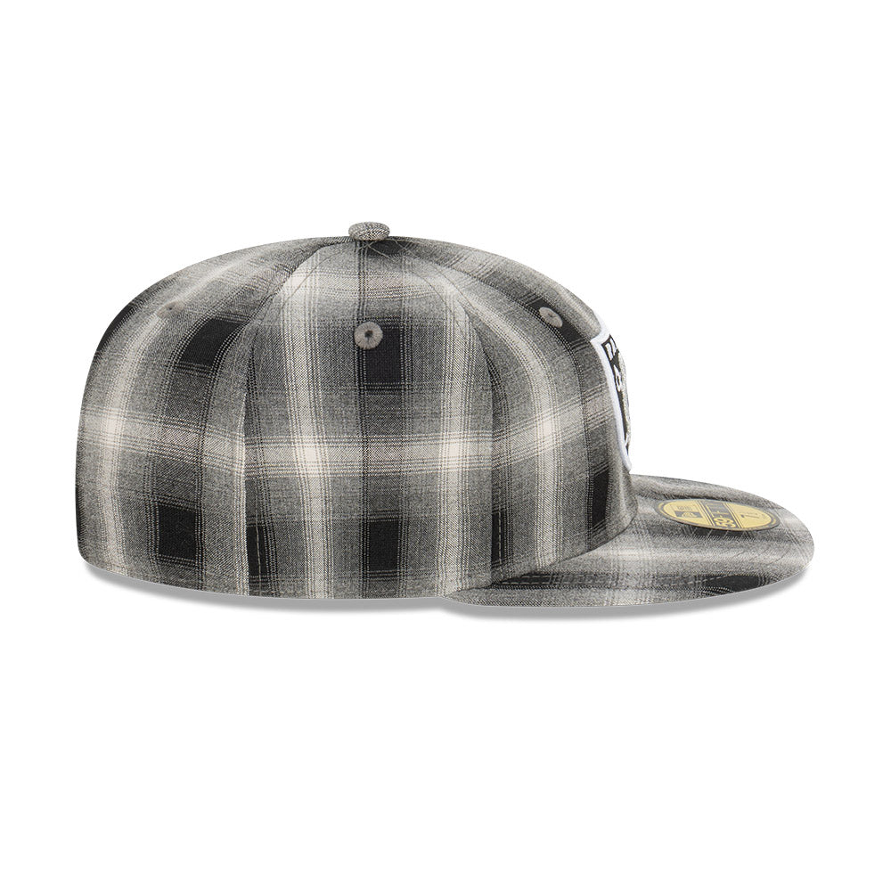 NEC-D48 (New era 5950 full plaid la raiders fitted hat black/white) 32294190 NEW ERA