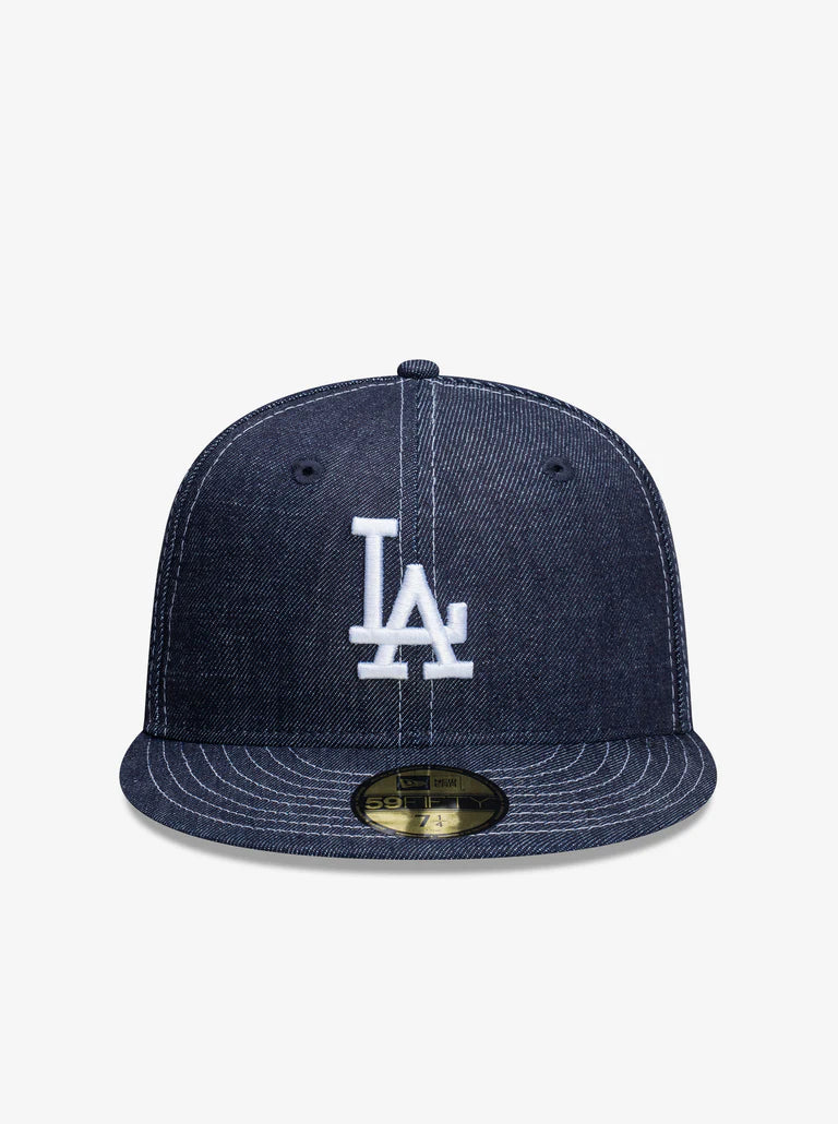 NEC-Q73 (New era 5950 los angeles dodgers denim contrast fitted hat grey UV denim/white) 52693970