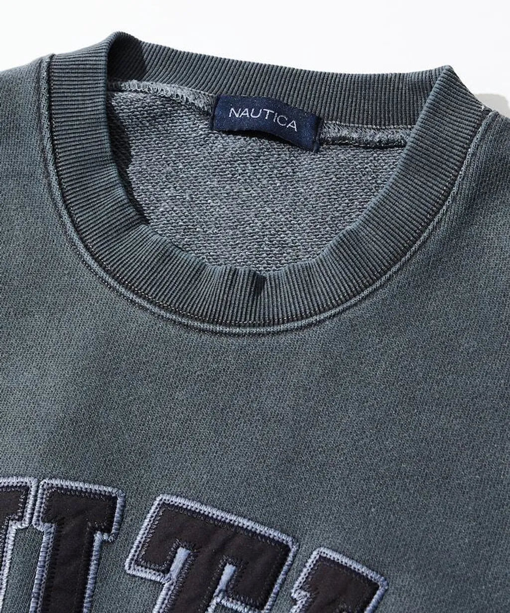 NTA-S16 (Nautica pigment dyed arch logo crewneck sweatshirt navy) 62698696
