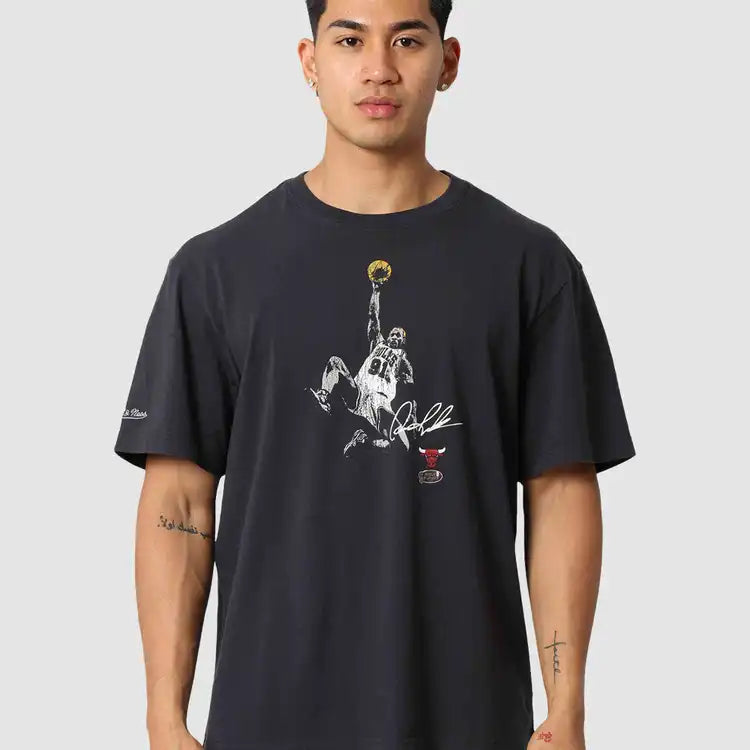 MNA-X50 (Mitchell & ness nba dunk tee chicago bulls dennis rodman washed black) 42693043