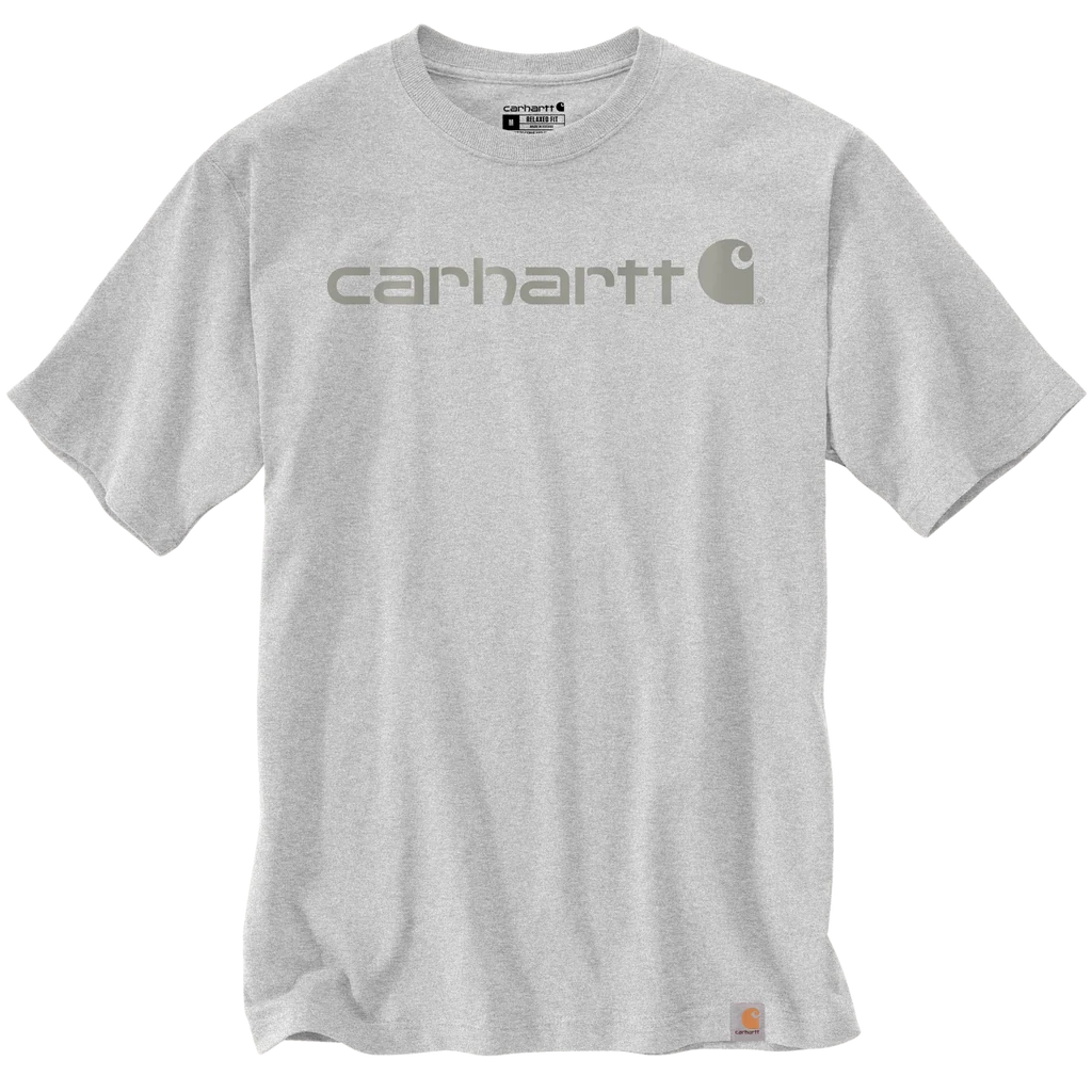 CHA-K9 (Carhartt dearborn relaxed fit heavy weight logo t-shirt heather grey/grey) 82692975