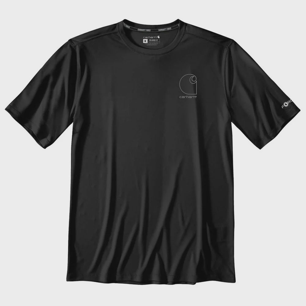 CHA-C8 (Carhartt mens force sun defender lightweight short-sleeve logo graphic t-shirt black) 72593530