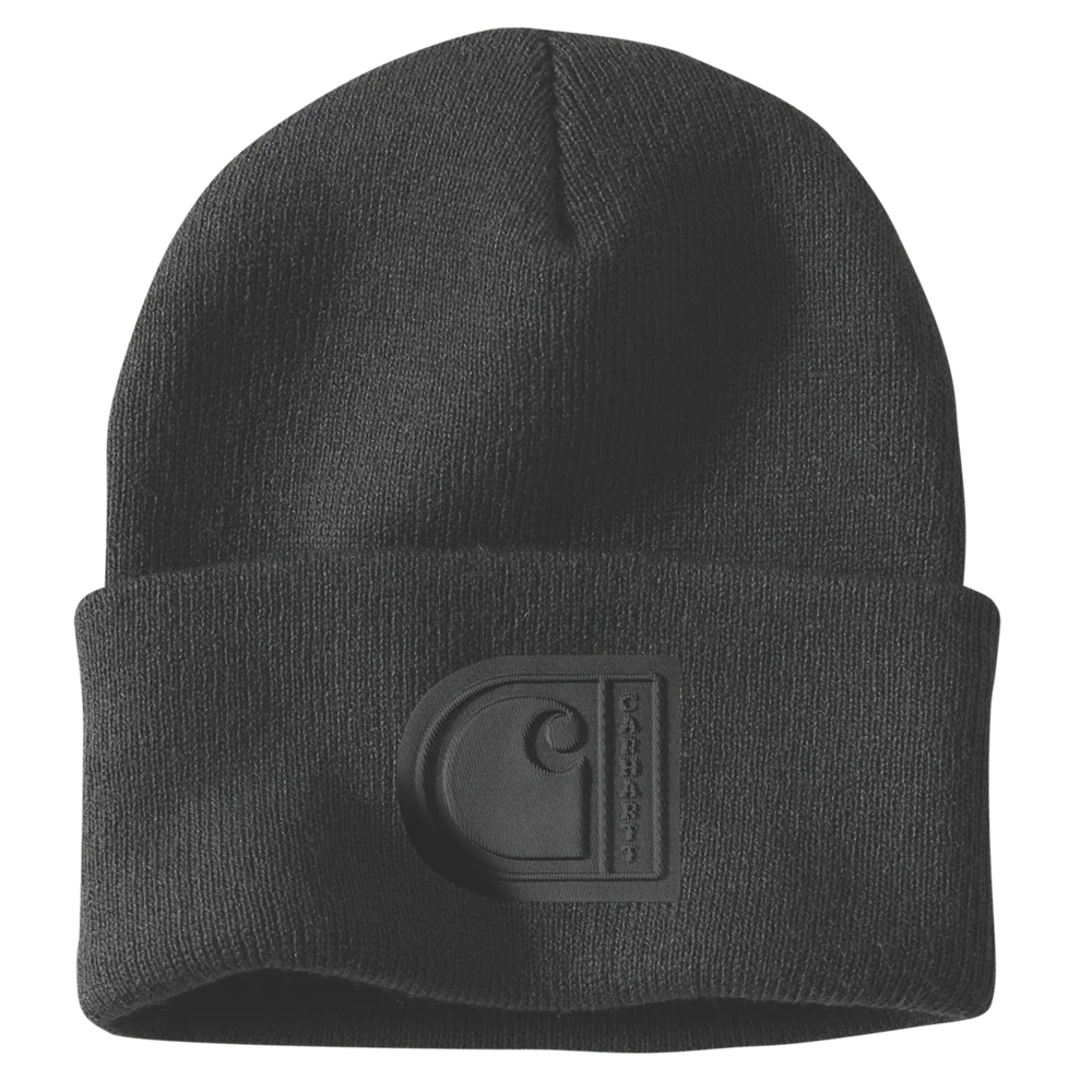 CHA-A9 (Carhartt knit cuffed C patch beanie black) 102592520