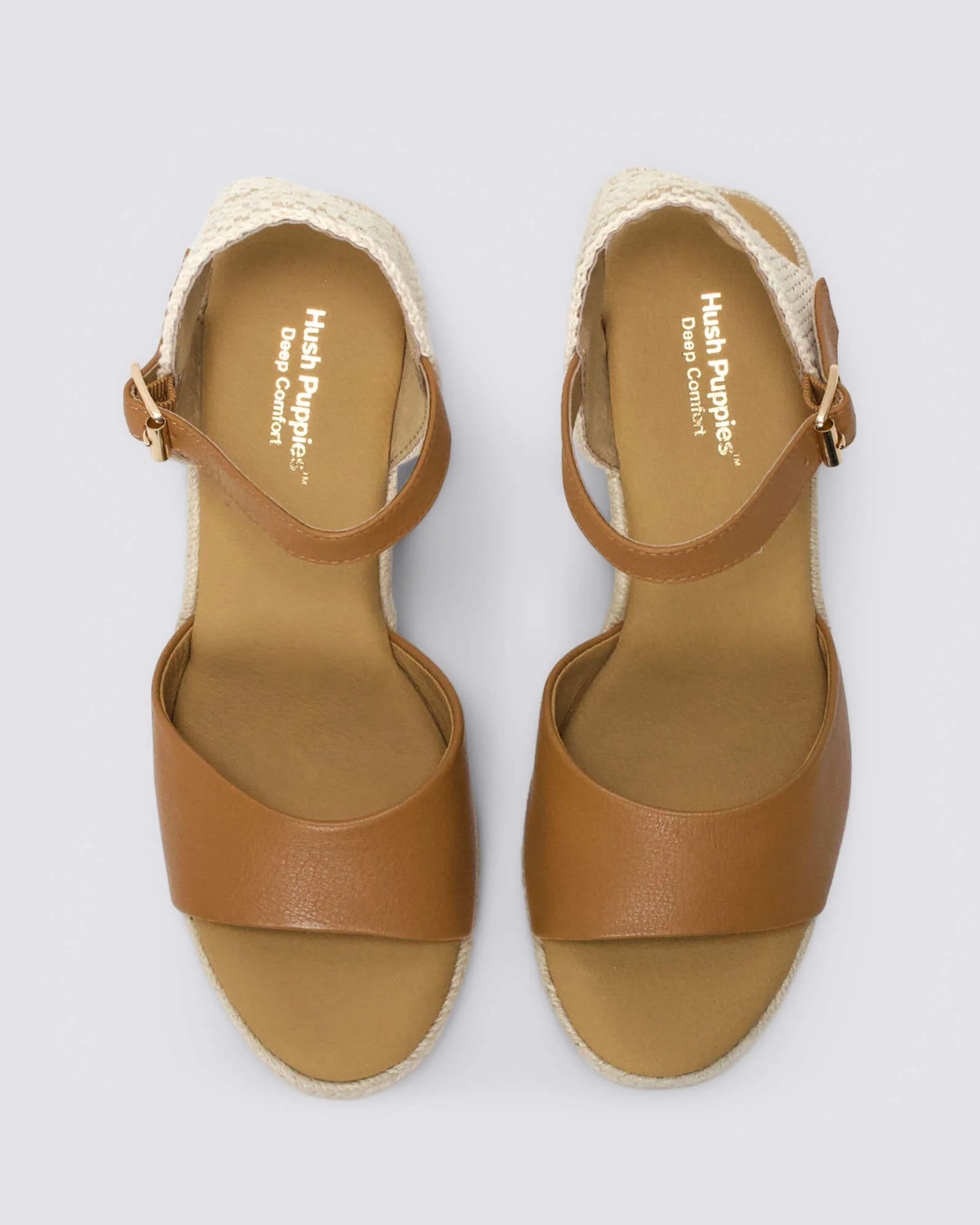 HP-J4 (Hush puppies ersa espadrille wedge sandals tan) 52694800