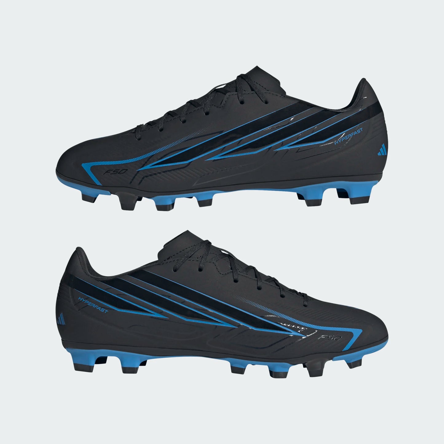 A-E73 (Adidas F50 hyperfast club firm/multi ground boots black/lura blue) 72695292