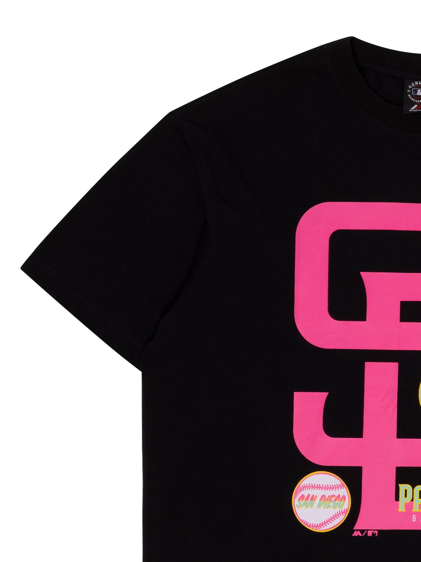 MJA-O14 (Majestic logo patch t-shirt padres black) 32592391