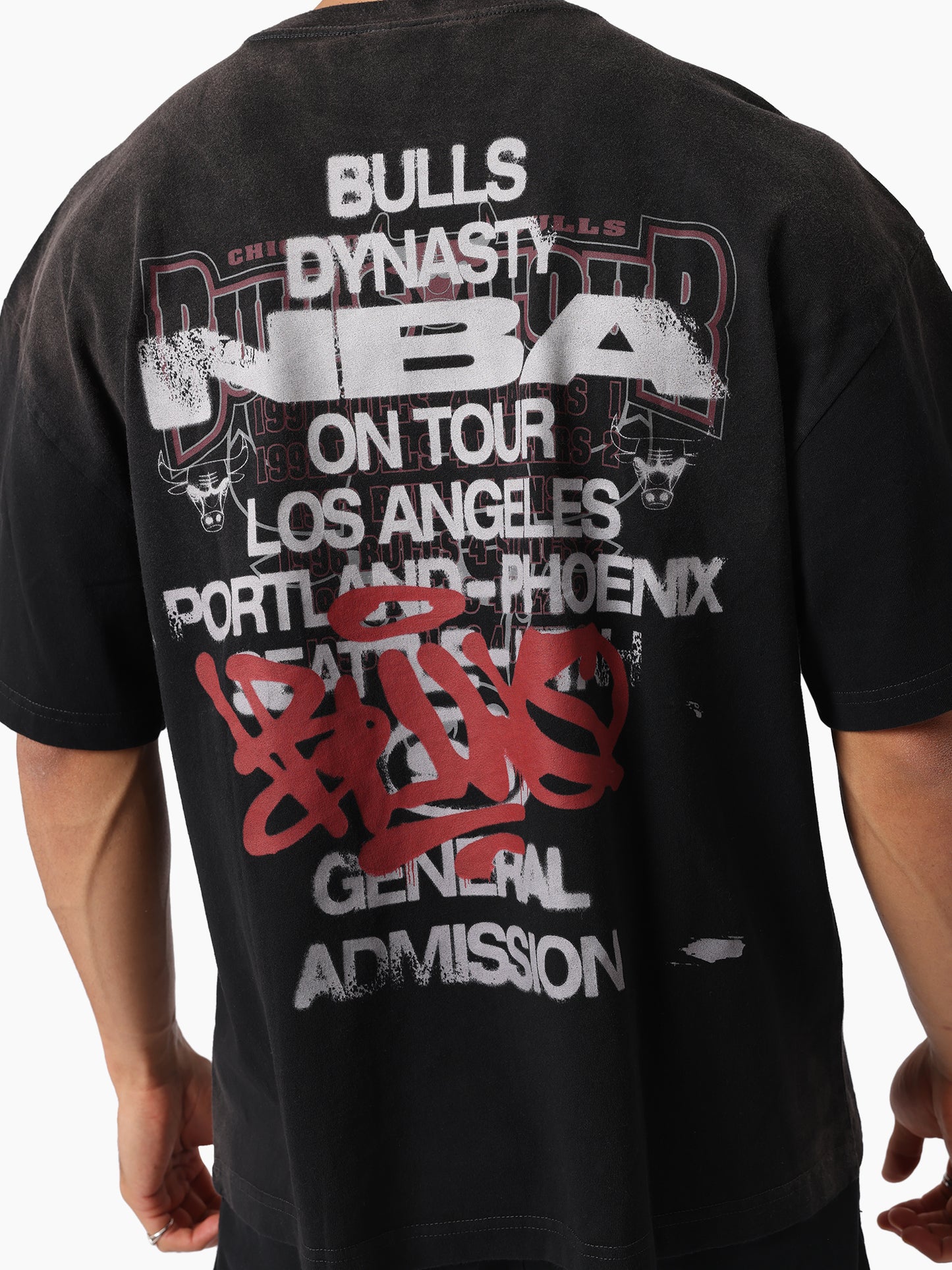 MNA-F49 (Mitchell & ness bulls dynasty nb tee washed black) 112593478