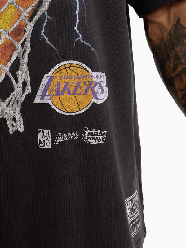 MNA-T37 (Mitchell and ness fire & lightning tee lakers faded black) 82493478