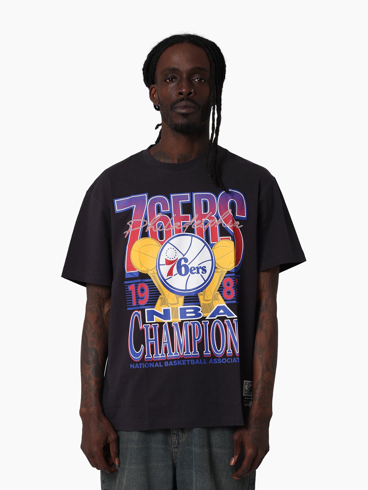 MNA-W49 (Mitchell & ness chasing dreams tee 76ers washed black) 122592591