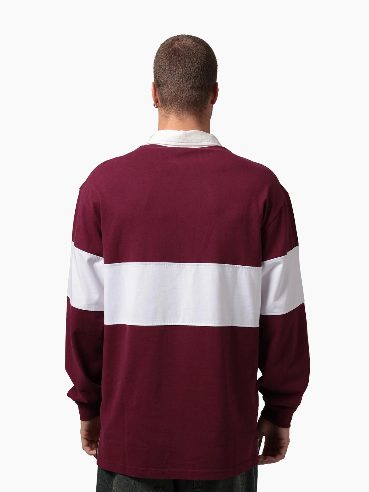 MNA-N51 (Mitchell & ness queensland paneled rugby polo top maroon/vintage white) 52696087