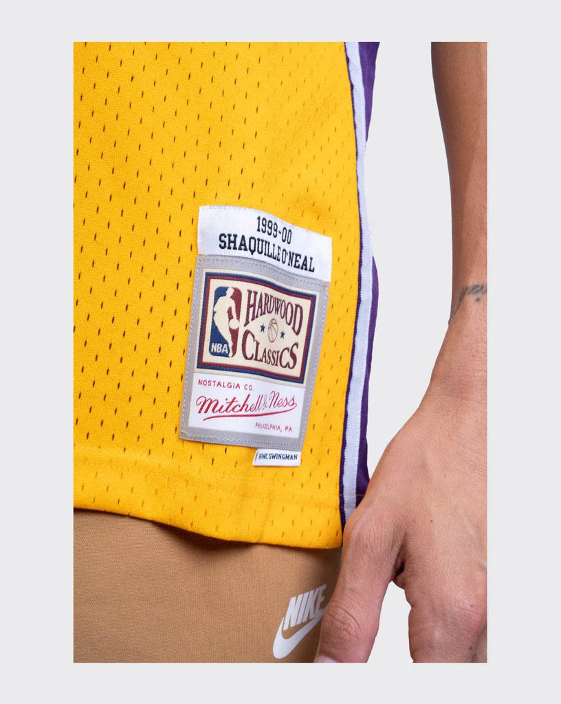 MNA-E25 (Mitchell and ness swingman jersey lakers shaq 99-00 home yellow) 12398260 MITCHELL AND NESS