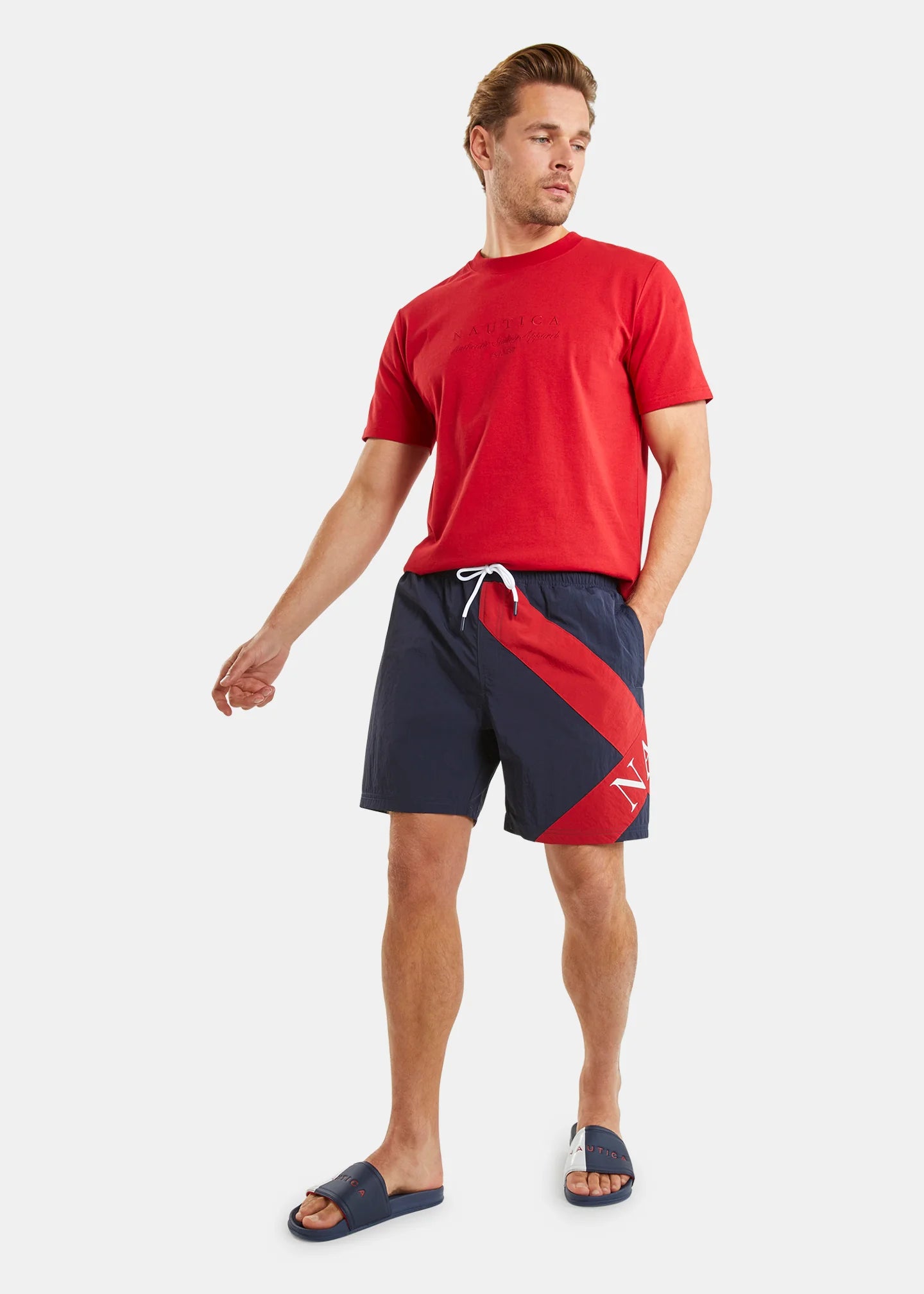 NTA-J9 (Nautica harlem big & tall swim shorts dark navy) 42494130