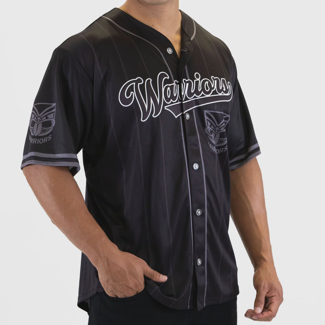 ABA-F (Ashtabula nrl warriors blackout baseball shirt) 32693862