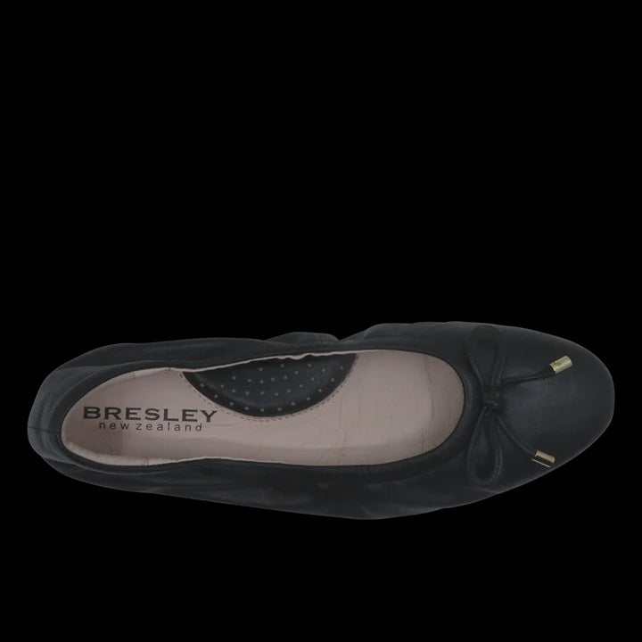 BR-A (Bresely poncho leather ballet flat shoes black) 102695160