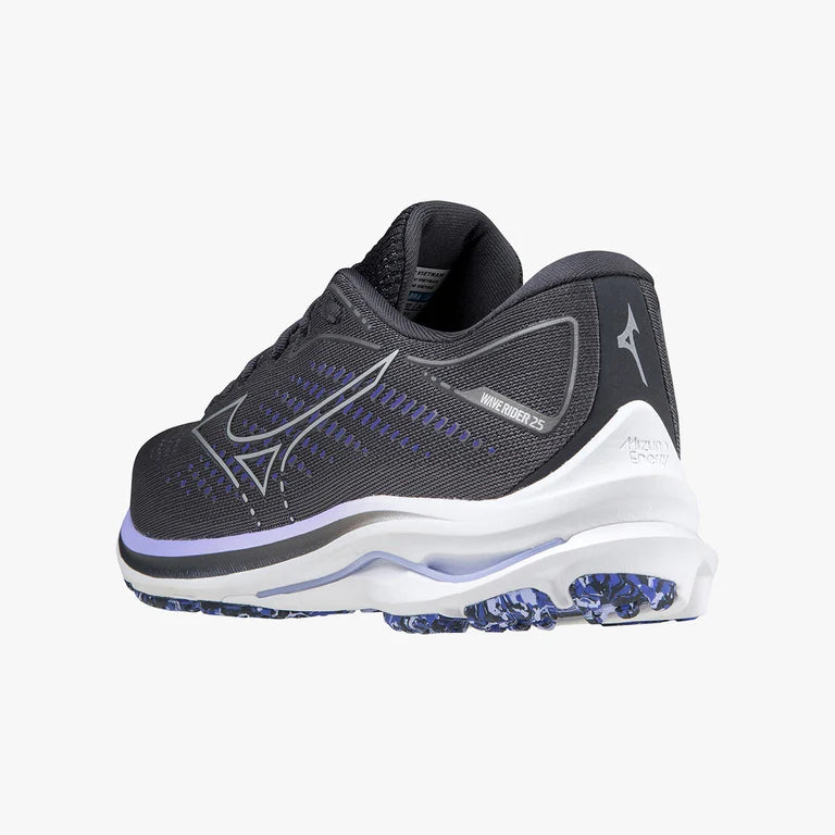 M-J (Mizuno wave rider 25 wide blackened pearl/violet glow) 82396500 MIZUNO