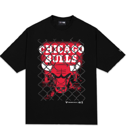 NEA-B12 (New era oversize trend pop fence chicago bulls tee black) 82594000