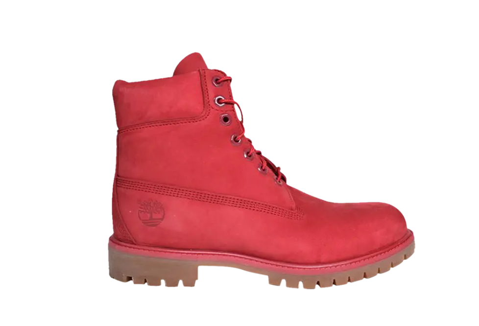 TB-O (Timberland mens 6" premium boot red nubuck) 815915304
