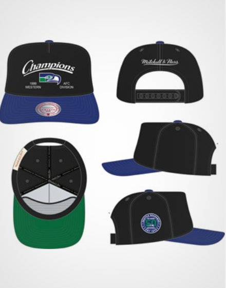 MNA-B53 (Mitchell & ness seattle seahawks champions origin black snapback osfm) 82692608