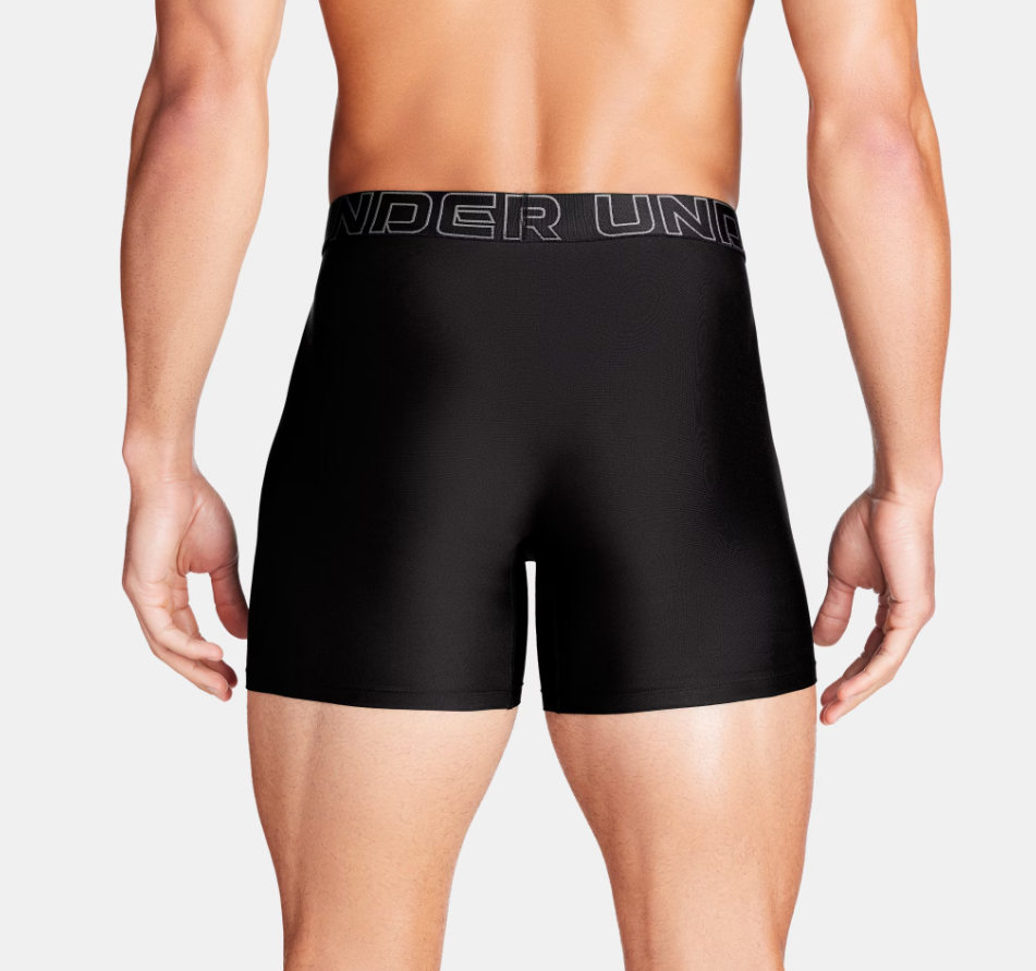 UAA-P14 (Under armour mens performance tech 6in boxerjock 3 pack black/castle rock)