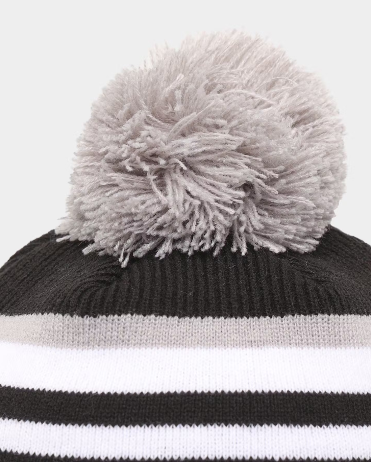 NEC-E64 (New era knit medium las vegas raiders stripe beanie in official team colours osfm) 52592615