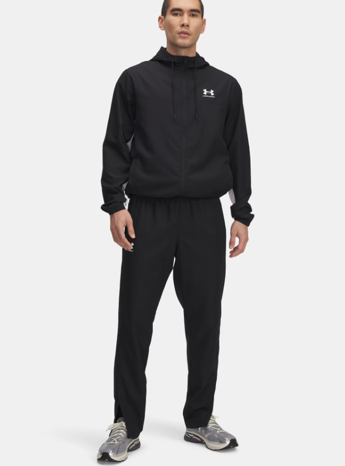 UAA-M15 (Under armour mens rival woven windbreaker pant black/white) 62594347