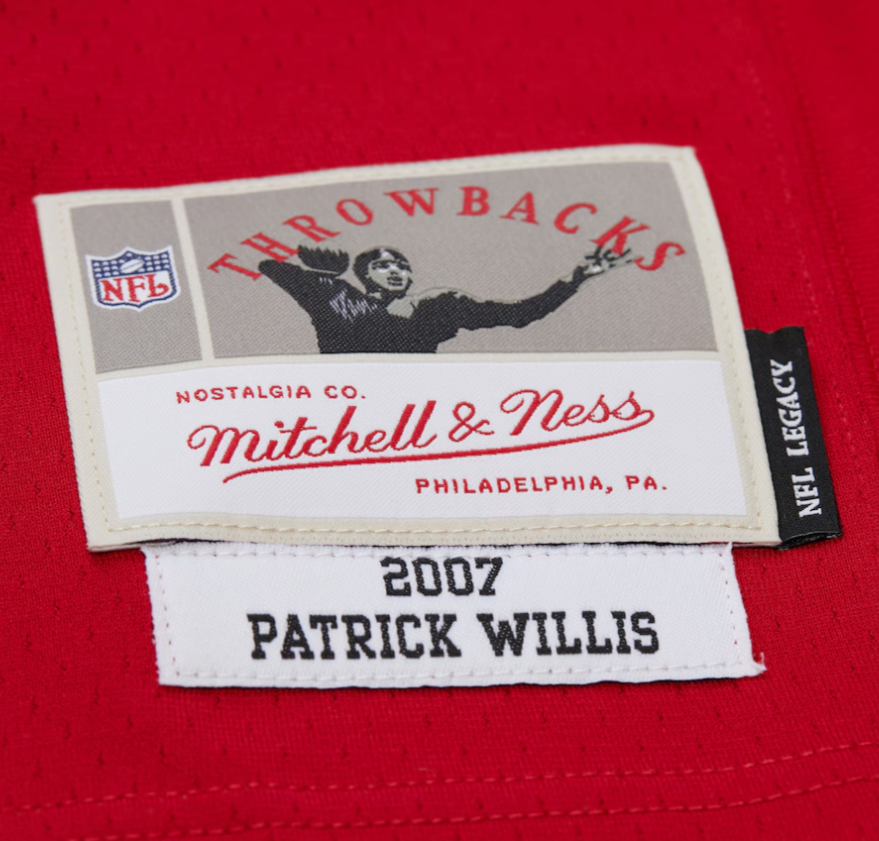 MNA-Y43 (Mitchell & ness white jersey dark 2007 49ers patrick willis scarlet) 525910869