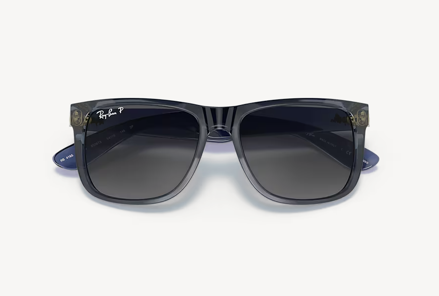RB-L (Ray-ban justin transparent blue frame/light grey gradient lenses) 925913160