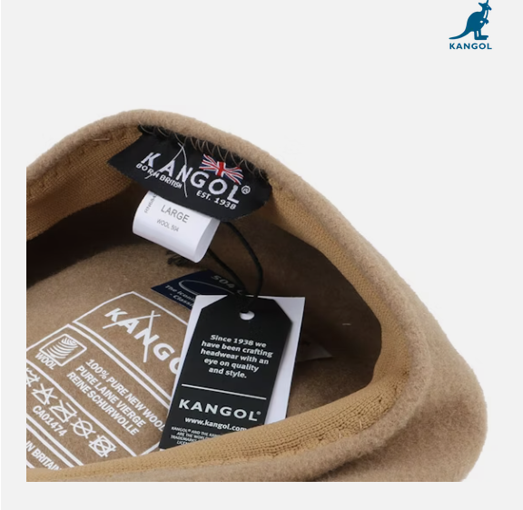 K-J (Kangol 504 Cheese cutter flat wool camel) 92594695