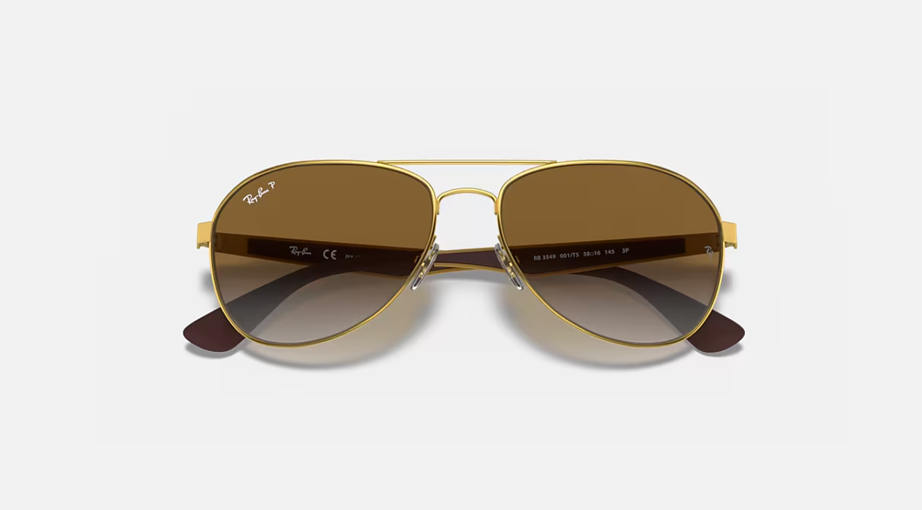 RB-C1 (Ray-ban polished arista gold frame/grey gradient brown polarised lenses) 1125915836