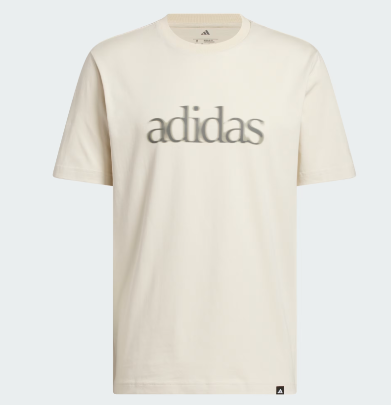 AA-D30 (Adidas beige wordmark graphic tee crystal linen) 22692406