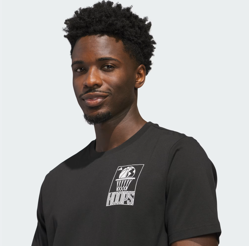AA-F31 (Adidas world wide hoops graphics t-shirt black/white) 32692646