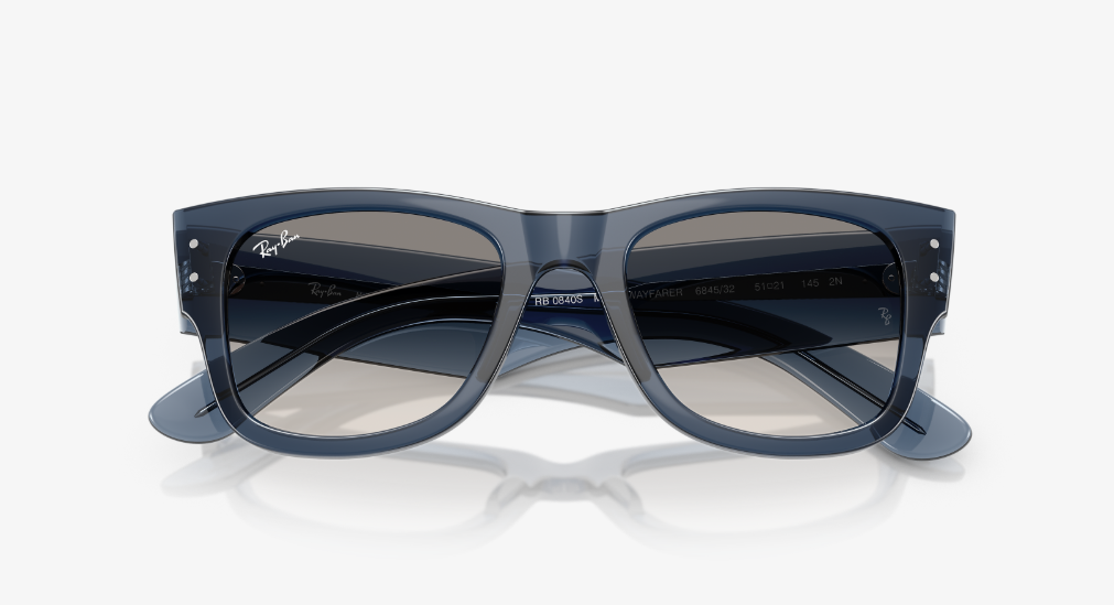 RB-F1 (Ray-ban mega wayfarer transparent dark blue frame/clear gradient lenses) 926914641