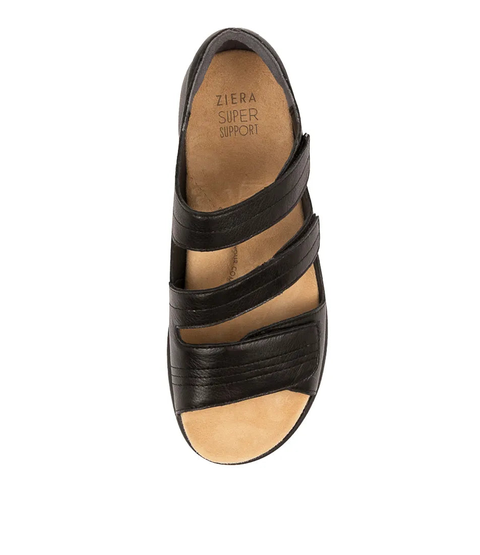 Z-C (Ziera bardot xtra wide leather dress sandals black) 426910600