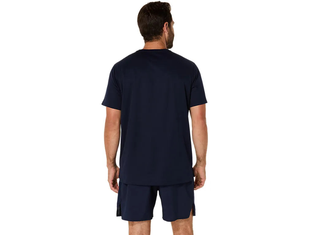ASA-F1 (Asics silver short sleeve t-shirt mens midnight navy) 122592500