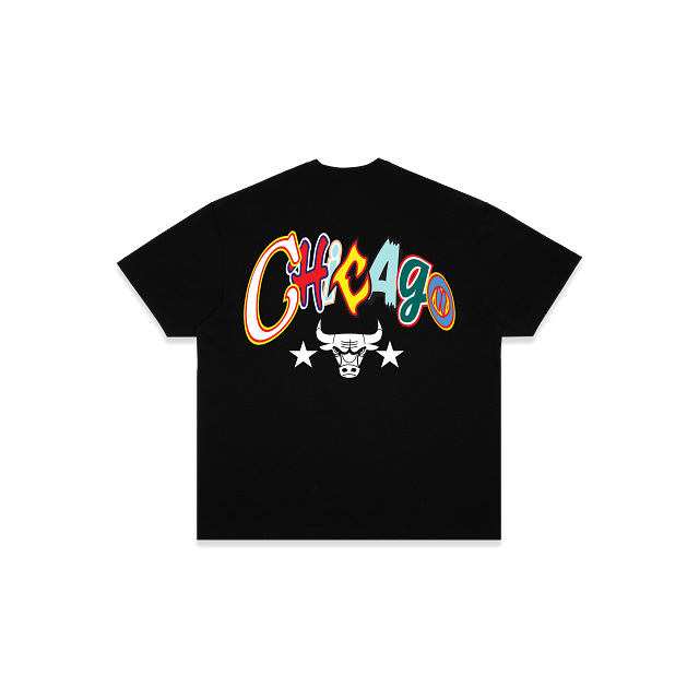 NEA-A14 (New era multi letter chicago bulls short sleeve t-shirt black) 42694500