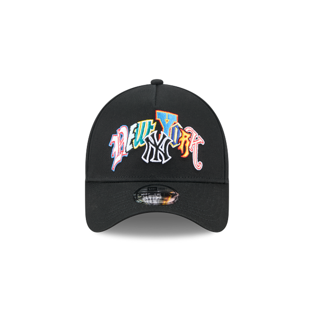 NEC-E73 (New era 940 A frame lifestyle trend pop multi letter new york yankees snapback black/grey UV osfm) 42692890