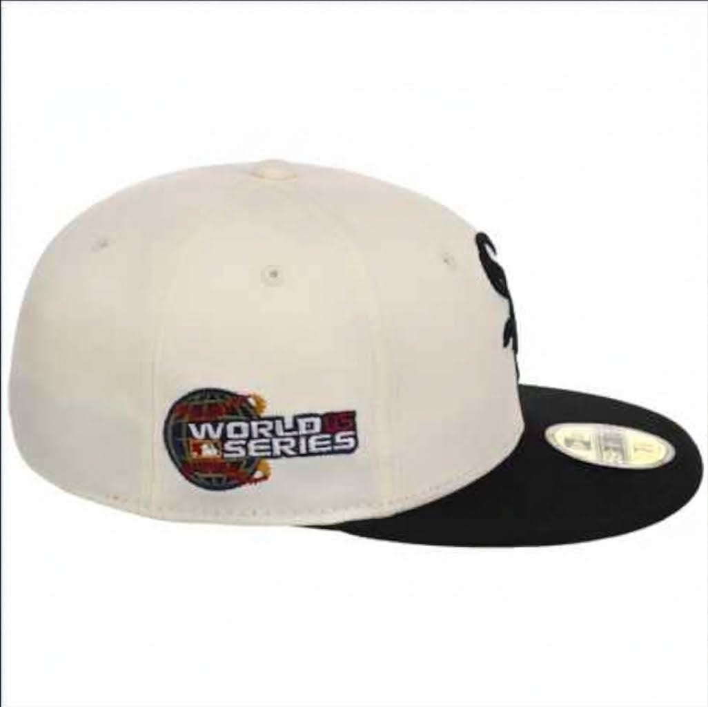 NEC-B71 (New era chicago white sox fitted hat world series chrome/black) 12693970