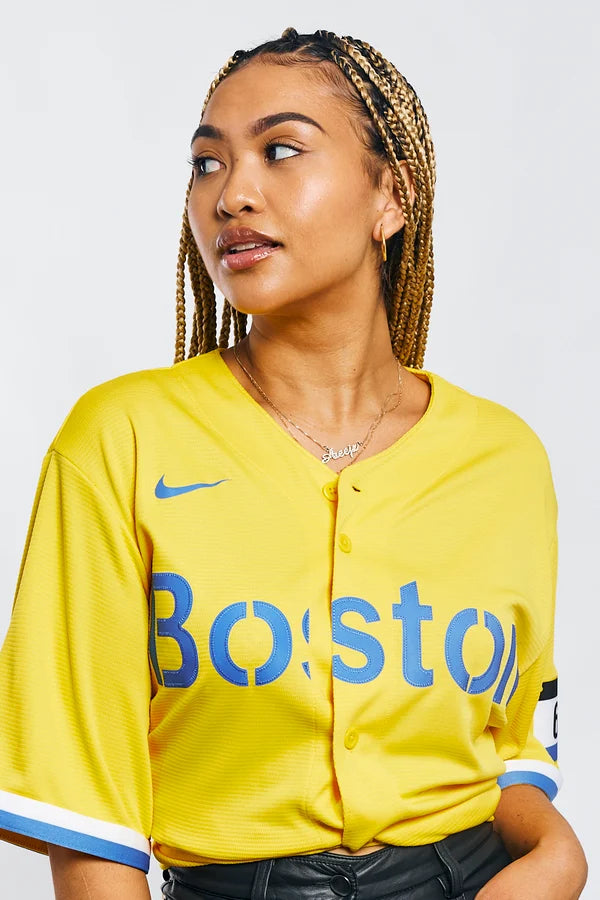 NA-C47 (Nike official rep city connect jersey road boston red sox gold) 225911000