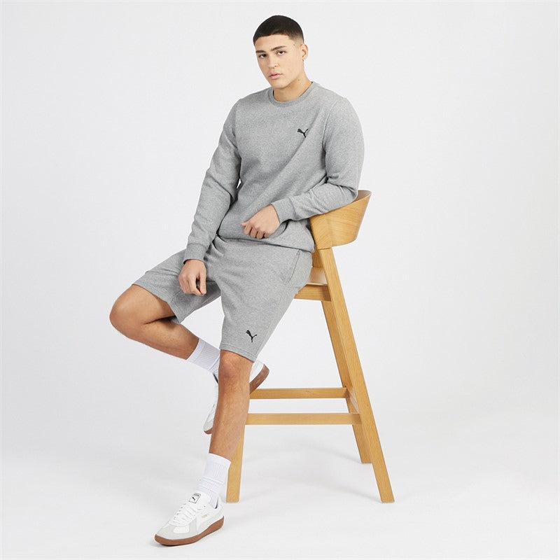 PA-E12 (Puma essentials fleece small logo crew medium grey heather) 52593500