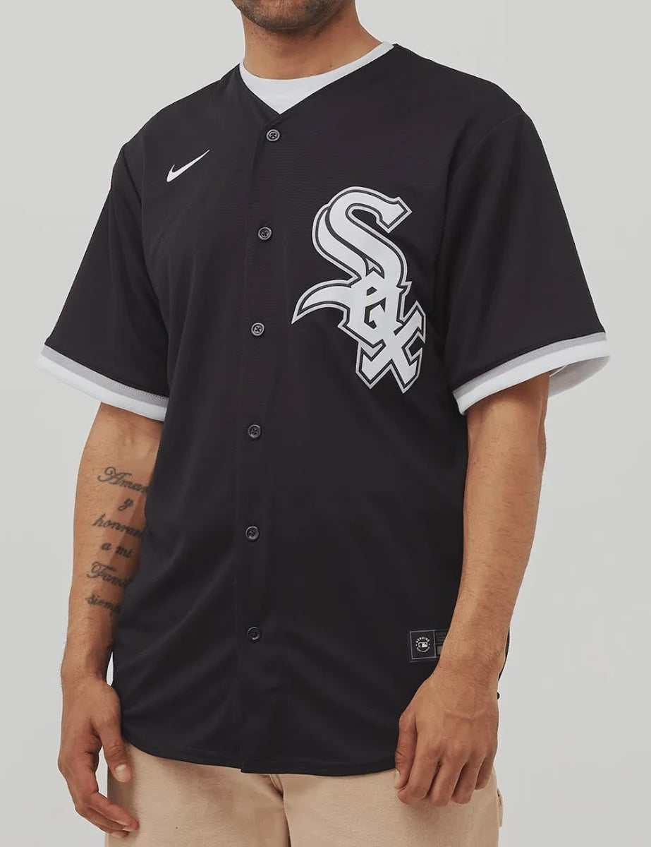 NA-C50 (Nike replica alternate button up jersey chicago white sox black) 82698130
