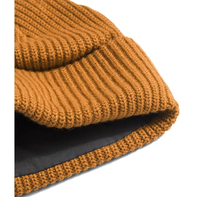 NFA-Z7 (The north face salty lined logo box cuffed beanie timber tan) 72592391