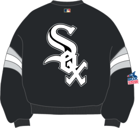 MJA-H15 (Majestic script logo chicago white sox cooperstown box crew washed black) 72697391