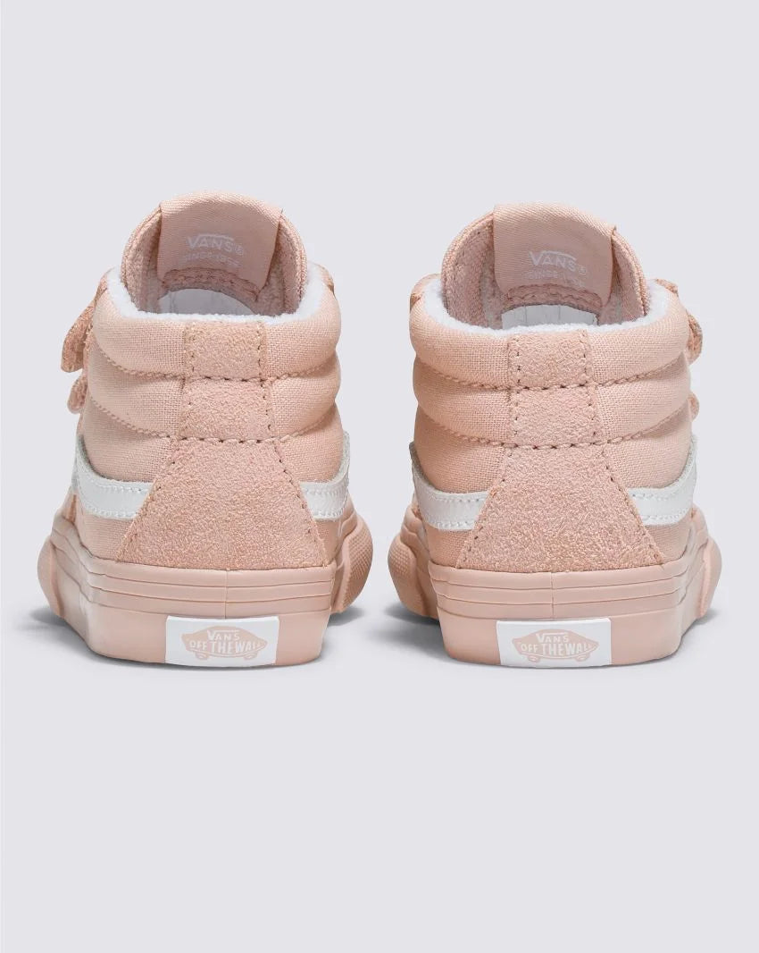 V-X14 (Vans reissue toddler sk-8 mid velcro pastel mono rose smoke) 82394436 VANS
