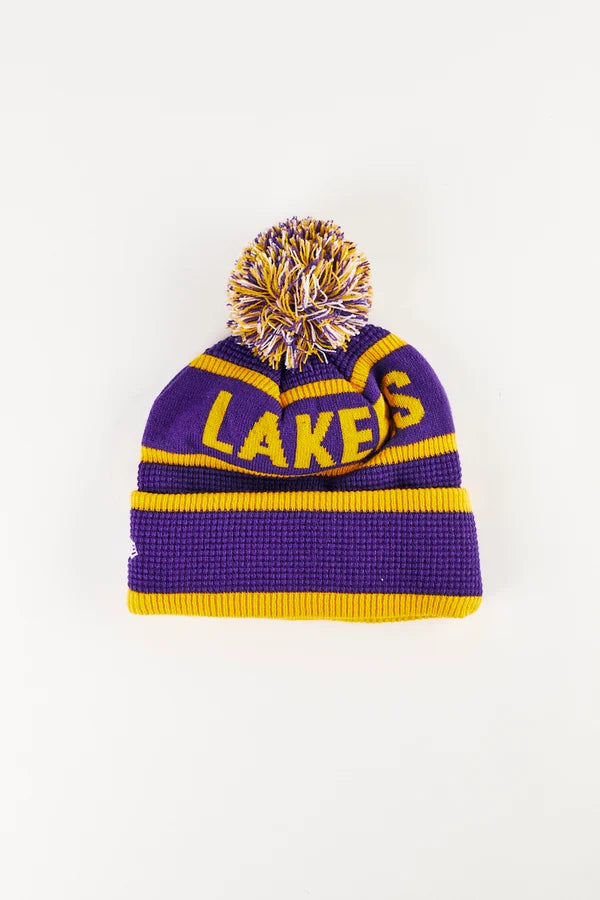 NEC-F37 (Knit medium La lakers Q222 waffle wordmark beanie osfm) 52292450 NEW ERA